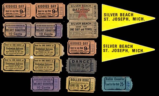 Silver Beach Amusement Park - Tickets And Pennant